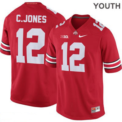 Ohio State Buckeyes Youth Cardale Jones #12 Red Authentic Nike College NCAA Stitched Football Jersey MQ19M76ZJ